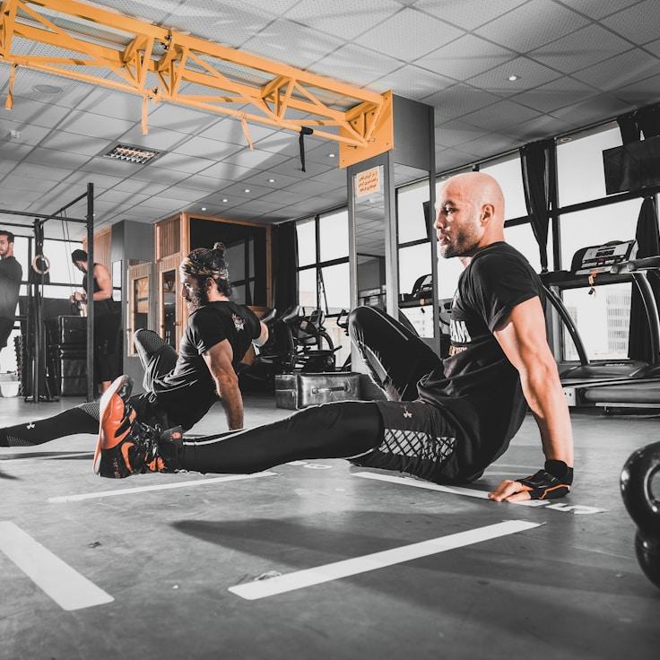 Professional gym with weight equipment